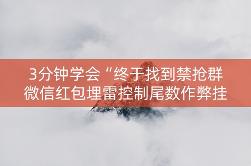 3分钟学会“终于找到禁抢群微信红包埋雷控制尾数作弊挂方法”（详细透视教程）-哔哩哔哩