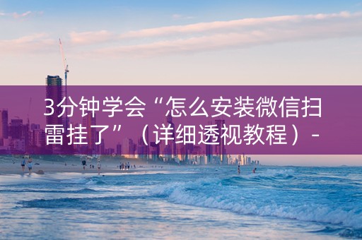 3分钟学会“怎么安装微信扫雷挂了”（详细透视教程）-哔哩哔哩