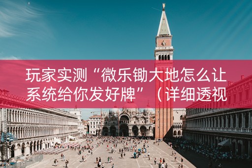 玩家实测“微乐锄大地怎么让系统给你发好牌”（详细透视教程）-哔哩哔哩