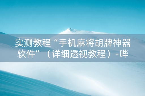 实测教程“手机麻将胡牌神器软件”（详细透视教程）-哔哩哔哩
