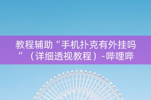 教程辅助“手机扑克有外挂吗”（详细透视教程）-哔哩哔哩