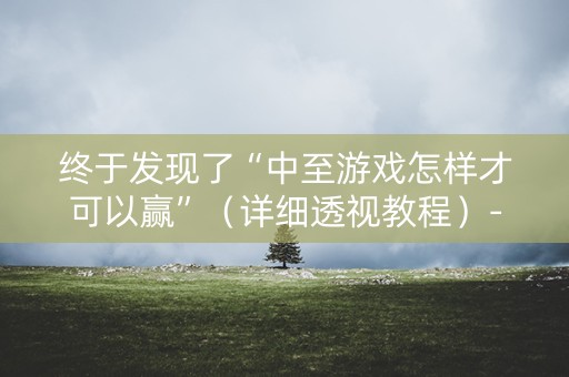 终于发现了“中至游戏怎样才可以赢”（详细透视教程）-哔哩哔哩
