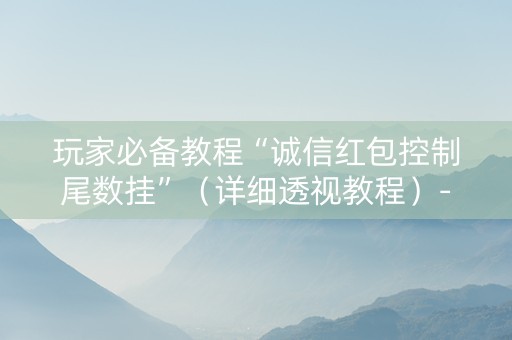 玩家必备教程“诚信红包控制尾数挂”（详细透视教程）-哔哩哔哩
