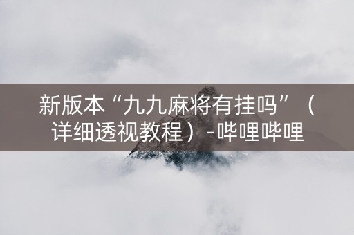 新版本“九九麻将有挂吗”（详细透视教程）-哔哩哔哩