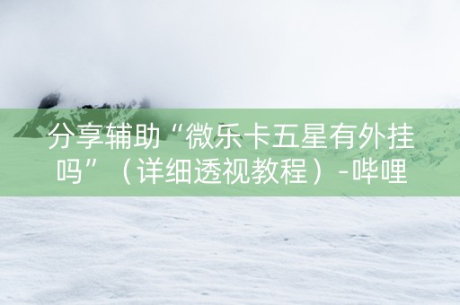 分享辅助“微乐卡五星有外挂吗”（详细透视教程）-哔哩哔哩