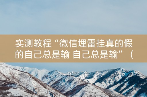 实测教程“微信埋雷挂真的假的自己总是输 自己总是输”（详细透视教程）-哔哩哔哩