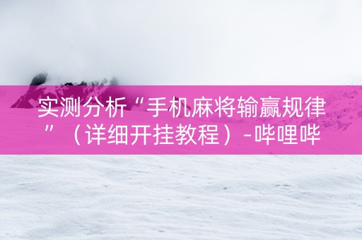 实测分析“手机麻将输赢规律”（详细开挂教程）-哔哩哔哩