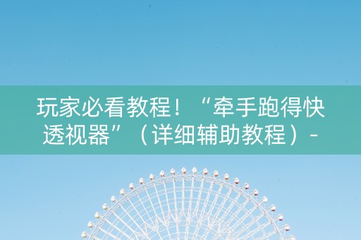 玩家必看教程！“牵手跑得快透视器”（详细辅助教程）-哔哩哔哩