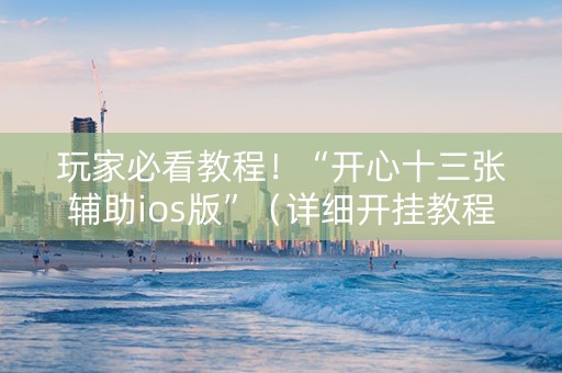 玩家必看教程！“开心十三张辅助ios版”（详细开挂教程）-哔哩哔哩