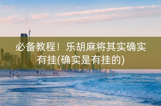 必备教程！乐胡麻将其实确实有挂(确实是有挂的)