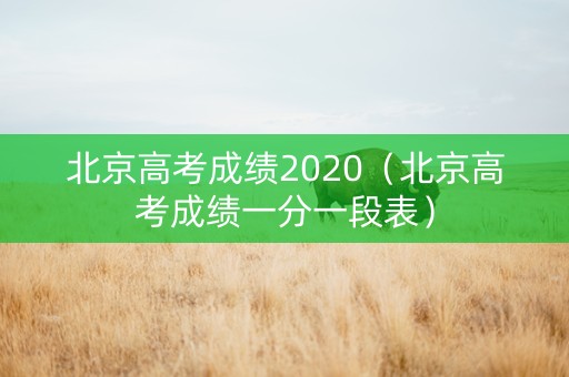 北京高考成绩2020（北京高考成绩一分一段表）
