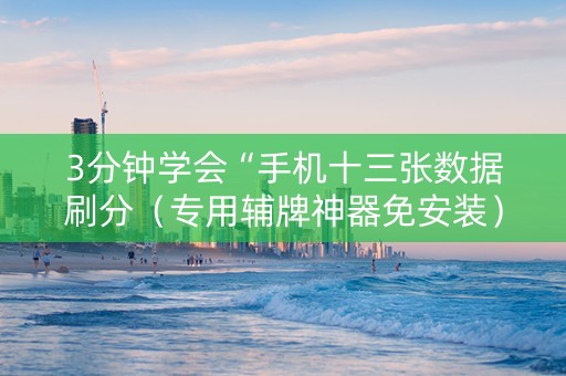 3分钟学会“手机十三张数据刷分（专用辅牌神器免安装）