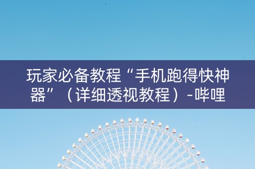 玩家必备教程“手机跑得快神器”（详细透视教程）-哔哩哔哩
