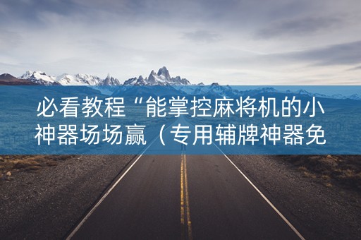 必看教程“能掌控麻将机的小神器场场赢（专用辅牌神器免安装）