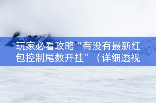 玩家必看攻略“有没有最新红包控制尾数开挂”（详细透视教程）-哔哩哔哩