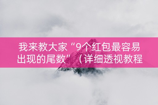 我来教大家“9个红包最容易出现的尾数”（详细透视教程）-哔哩哔哩