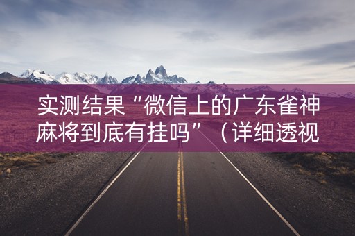 实测结果“微信上的广东雀神麻将到底有挂吗”（详细透视教程）-哔哩哔哩