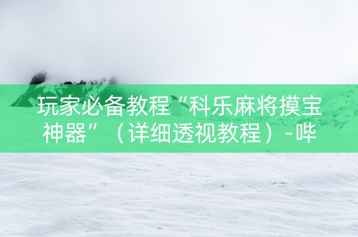 玩家必备教程“科乐麻将摸宝神器”（详细透视教程）-哔哩哔哩