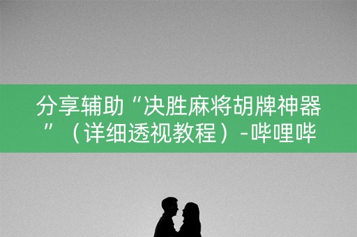 分享辅助“决胜麻将胡牌神器”（详细透视教程）-哔哩哔哩