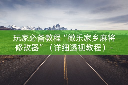 玩家必备教程“微乐家乡麻将修改器”（详细透视教程）-哔哩哔哩