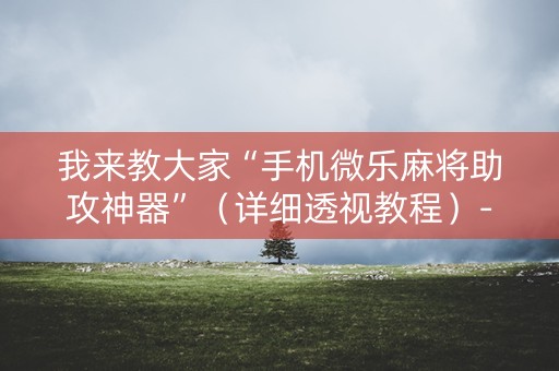 我来教大家“手机微乐麻将助攻神器”（详细透视教程）-哔哩哔哩