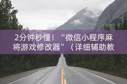 2分钟秒懂！“微信小程序麻将游戏修改器”（详细辅助教程）-哔哩哔哩