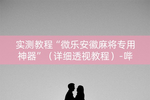 实测教程“微乐安徽麻将专用神器”（详细透视教程）-哔哩哔哩