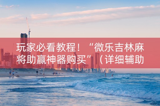 玩家必看教程！“微乐吉林麻将助赢神器购买”（详细辅助教程）-哔哩哔哩