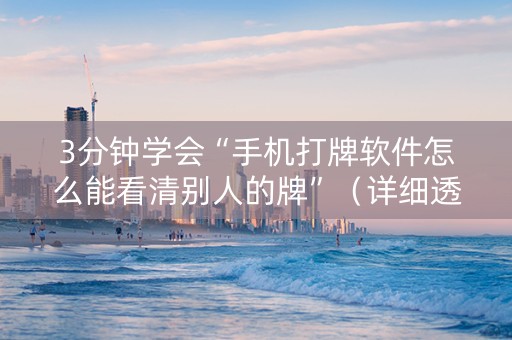 3分钟学会“手机打牌软件怎么能看清别人的牌”（详细透视教程）-哔哩哔哩