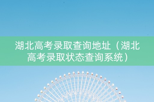 湖北高考录取查询地址（湖北高考录取状态查询系统）