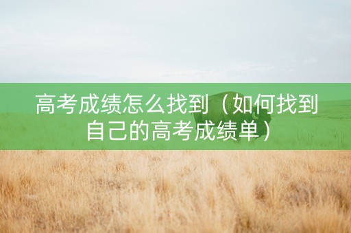 高考成绩怎么找到（如何找到自己的高考成绩单）