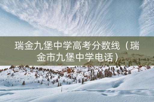 瑞金九堡中学高考分数线（瑞金市九堡中学电话）