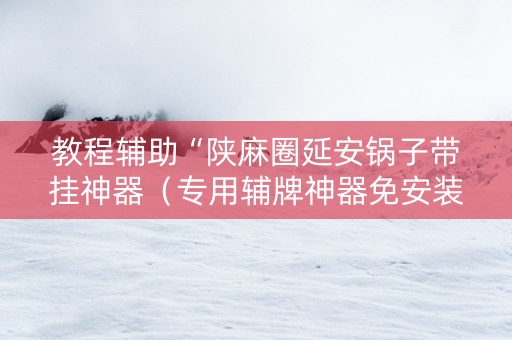 教程辅助“陕麻圈延安锅子带挂神器（专用辅牌神器免安装）