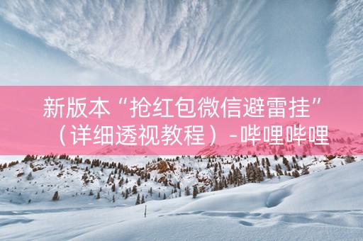 新版本“抢红包微信避雷挂”（详细透视教程）-哔哩哔哩