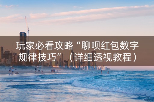 玩家必看攻略“聊呗红包数字规律技巧”（详细透视教程）-哔哩哔哩