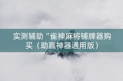 实测辅助“雀神麻将铺牌器购买（助赢神器通用版）