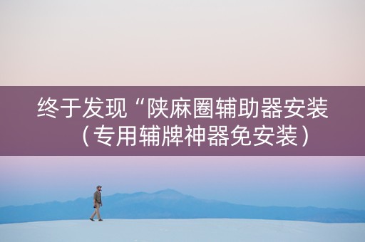 终于发现“陕麻圈辅助器安装（专用辅牌神器免安装）