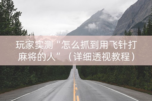 玩家实测“怎么抓到用飞针打麻将的人”（详细透视教程）-哔哩哔哩