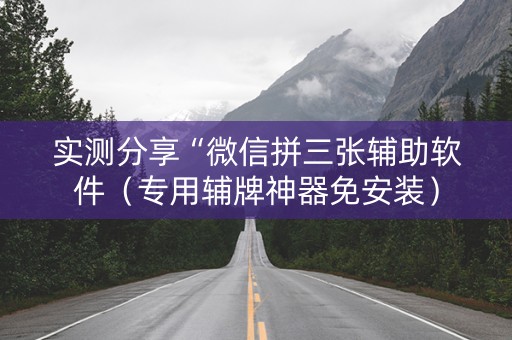 实测分享“微信拼三张辅助软件（专用辅牌神器免安装）