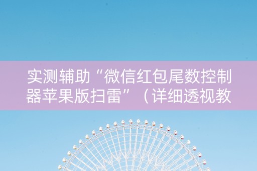 实测辅助“微信红包尾数控制器苹果版扫雷”（详细透视教程）-哔哩哔哩