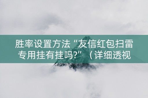 胜率设置方法“友信红包扫雷专用挂有挂吗?”（详细透视教程）-哔哩哔哩