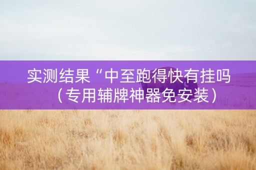 实测结果“中至跑得快有挂吗（专用辅牌神器免安装）