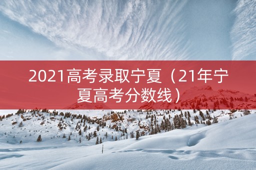 2021高考录取宁夏（21年宁夏高考分数线）