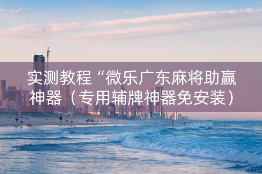 实测教程“微乐广东麻将助赢神器（专用辅牌神器免安装）