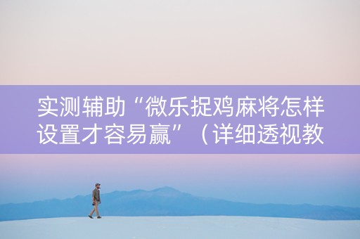 实测辅助“微乐捉鸡麻将怎样设置才容易赢”（详细透视教程）-哔哩哔哩