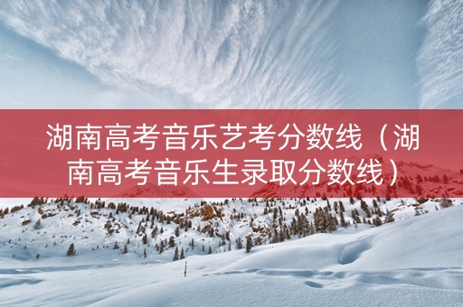 湖南高考音乐艺考分数线（湖南高考音乐生录取分数线）