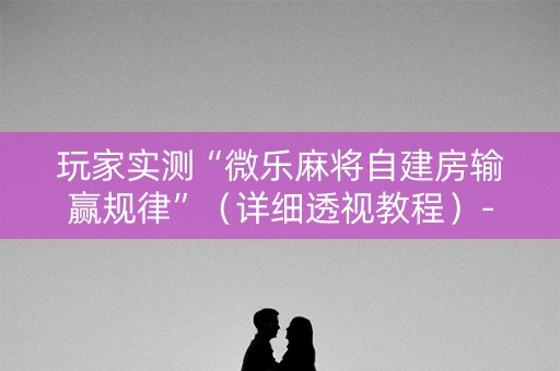玩家实测“微乐麻将自建房输赢规律”（详细透视教程）-哔哩哔哩