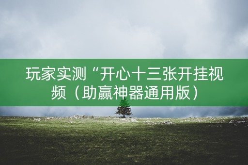 玩家实测“开心十三张开挂视频（助赢神器通用版）