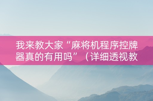 我来教大家“麻将机程序控牌器真的有用吗”（详细透视教程）-哔哩哔哩