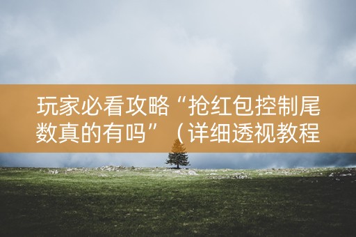 玩家必看攻略“抢红包控制尾数真的有吗”（详细透视教程）-哔哩哔哩